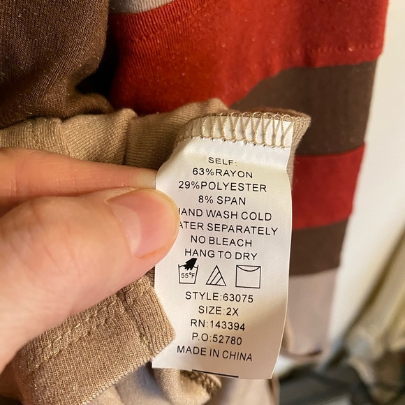 Beautiful long sleeve NWT Cotton Bleu tee, color is Mocha Combo, size 2X - Picture 13 of 16